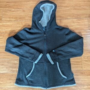 Kuhl Alfpaca Fleece Jacket Large Brown Hooded Zip Up